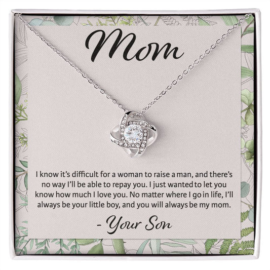 To Mom, Your Son- Love Knot Necklace