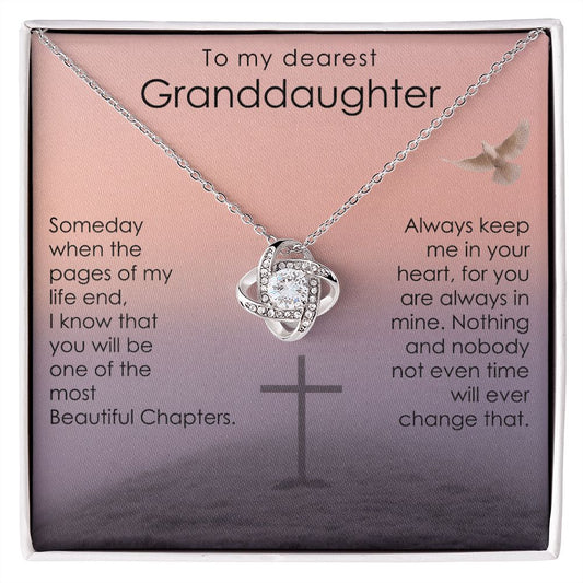 To My Dearest Granddaughter- Love Knot Necklace