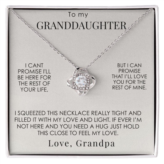 To My Granddaughter, Love Grandpa- Love Knot Necklace
