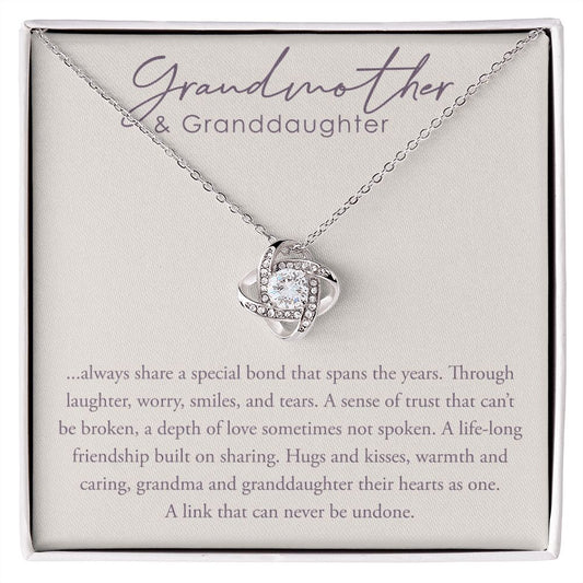 Grandmother, Granddaughter -Love Knot Necklace