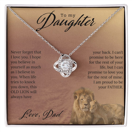 To My Daughter, Love Dad- Love Knot Necklace