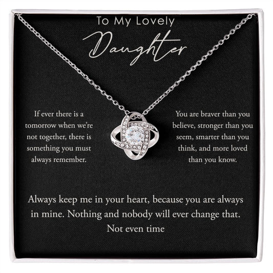 To My Lovely Daughter- Love Knot Necklace