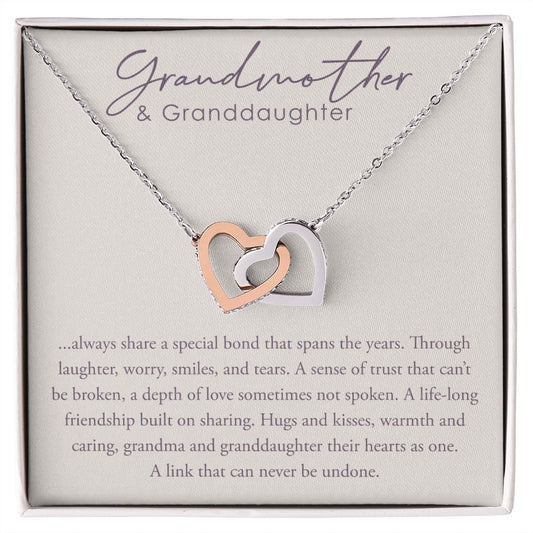 Grandmother and Granddaughter- Interlocking Hearts Necklace