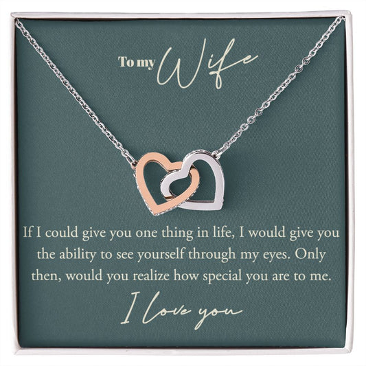 To My Wife, I Love You- Interlocking Hearts Necklace