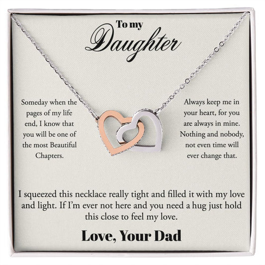 To My Daughter, Love Your Dad- Interlocking Hearts Necklace