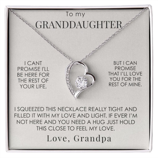 To My Granddaughter, Love Grandpa- Forever Love Necklace