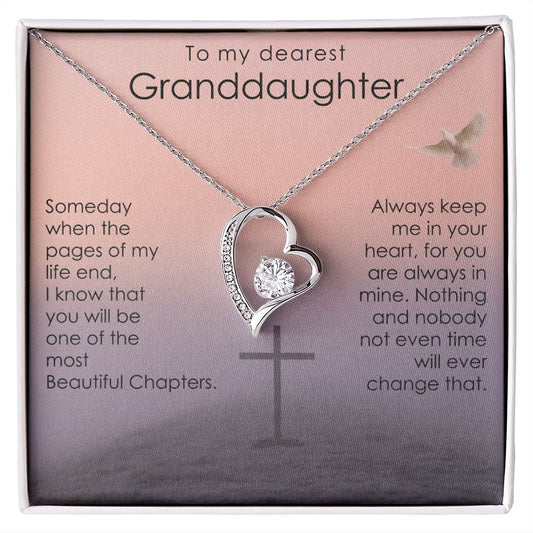 To My Dearest Granddaughter- Forever Love Necklace