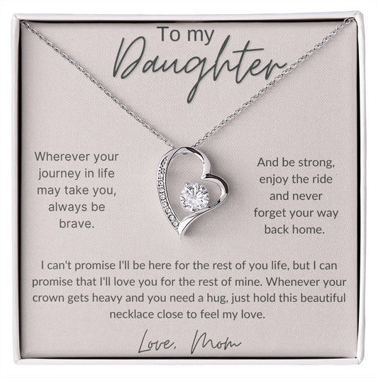 To My Daughter, Love Mom- Forever Love Necklace